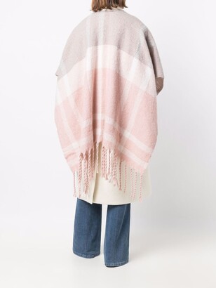 Barbour Checked Fringed Cape