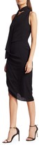 Thumbnail for your product : Milly Coleen Tie-Neck One-Shoulder Sheath Dress