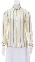 Thumbnail for your product : Stella McCartney Metallic-Embroidered Silk Top gold Metallic-Embroidered Silk Top
