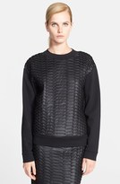 Thumbnail for your product : Cédric Charlier Faux Leather Panel Sweatshirt