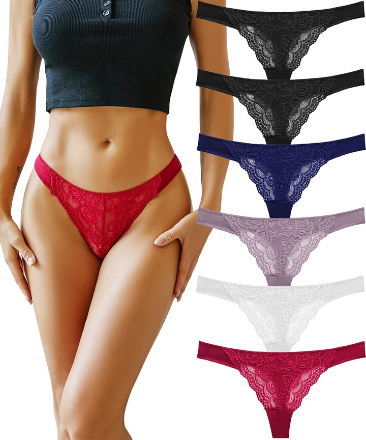 CUTE BYTE CuteByte Womens Cotton Thongs Underwear Breathable Lace T