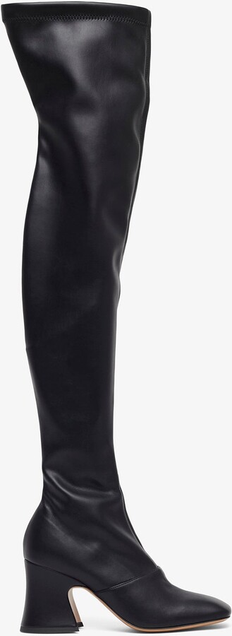 Janis black leatherover knee boots