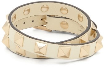 Valentino Garavani - Rockstud Double-strap Leather Bracelet - Ivory -  ShopStyle