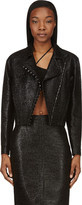 Thumbnail for your product : Versace Black Glossy Basketwoven Jacket