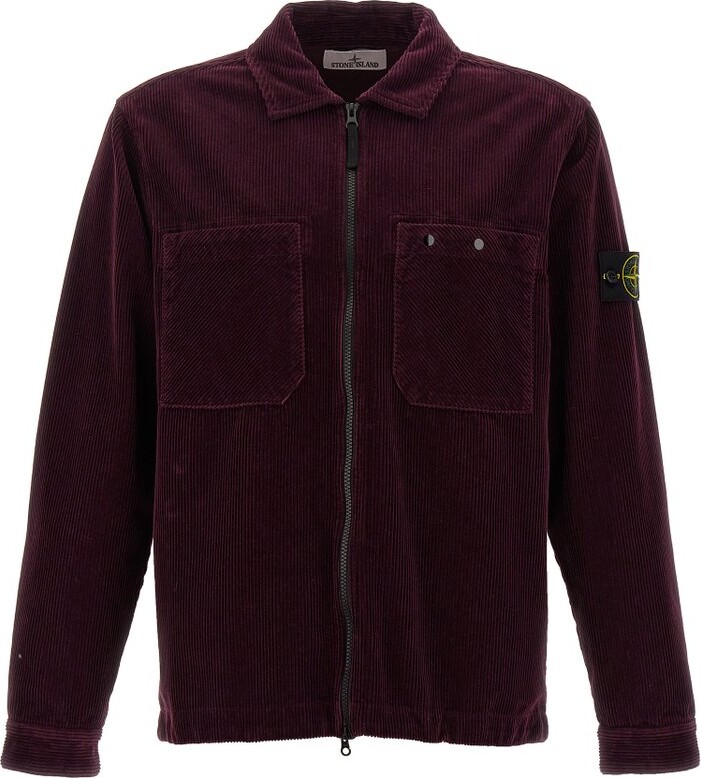 Stone Island Logo Patch Corduroy Overshirt ShopStyle Jackets
