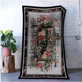 Hokku Designs Multicolor Rose Floral Pattern Modern Machine Washable Decorative Rug