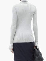 Thumbnail for your product : Maison Margiela Striped Roll-neck Ribbed Wool-blend Sweater - Grey