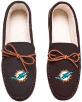 Unbranded Men S Miami Dolphins Big Logo Moccasin Slippers