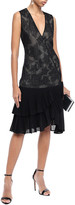 Thumbnail for your product : Roberto Cavalli Ruffle-trimmed Metallic Crochet-knit Wrap Dress