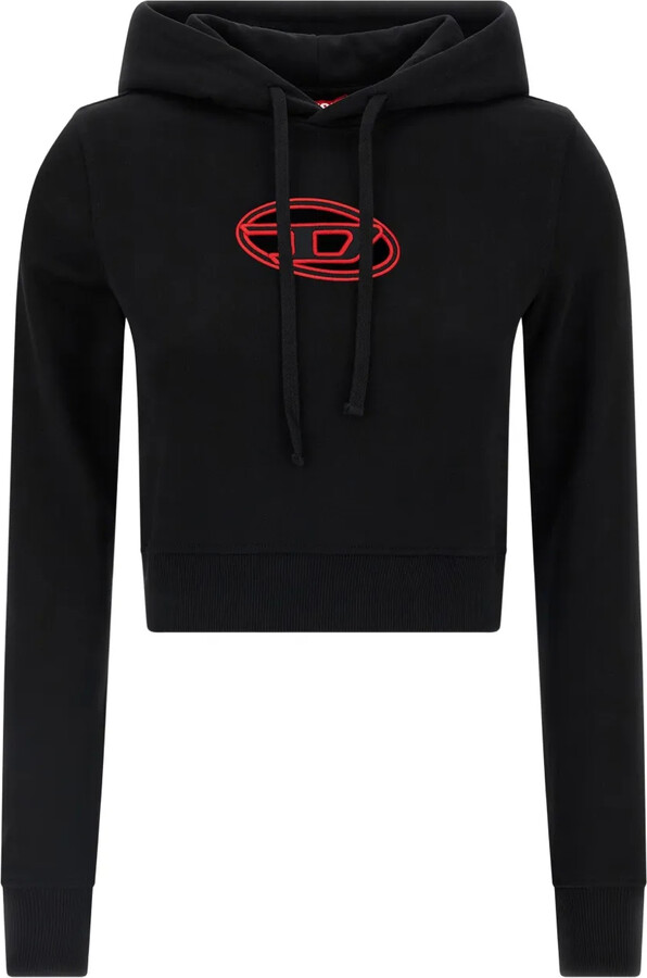 Diesel F-Slimmy logo-embroidered cropped hoodie