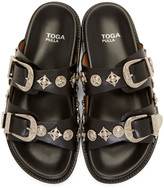 Thumbnail for your product : Toga Pulla Black Double Buckle Charms Sandals