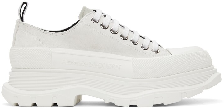 alexander mcqueen white suede