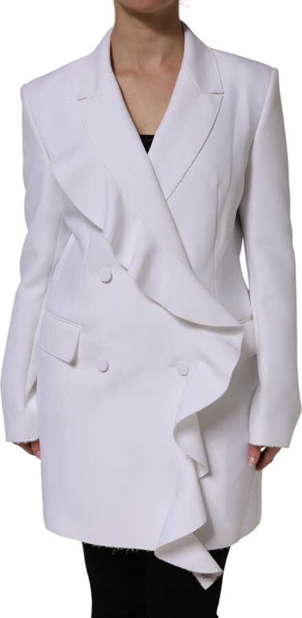 MSGM Polyester Long Sleeves Ruffled Wrap Women's Jacket