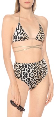 Reina Olga Hutton leopard-print bikini bottoms