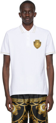 Versace Jeans Couture White Sunflower Garland Patch Polo
