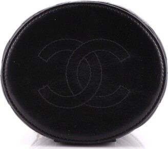 Chanel CC Ruched Top Handle Vanity Case Quilted Lambskin Small