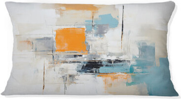 Dialogue With Minimalism Serene Blue Abstract - Abstract Painting Printed Throw Pillow