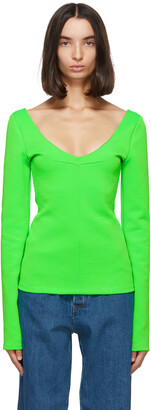 Kwaidan Editions Green Jersey V-Neck Sweater