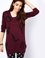 Thumbnail for your product : Only Type Print Longline Sweater