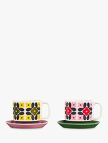 Thumbnail for your product : Orla Kiely Flower Tile Cup & Saucer, Set of 2, Multi