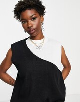 Thumbnail for your product : NATIVE YOUTH oversized sleeveless sweater vest in abstract spot knit co-ord