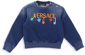 Versace Baby's Denim-Print Logo Sweater
