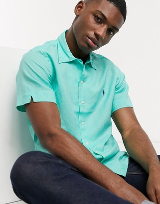 polo ralph lauren men's slim fit linen shirt