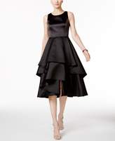 Thumbnail for your product : Adrianna Papell Satin Tiered Fit and Flare Dress