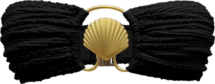 L’animal Gold / Black Seashell Bikini Top - Black