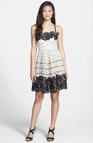 Thumbnail for your product : Betsey Johnson Dot Print Lace Fit & Flare Dress
