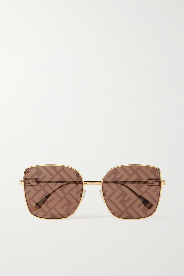 Fendi Oversized Square-frame Acetate And Gold-tone Sunglasses -  Tortoiseshell - ShopStyle