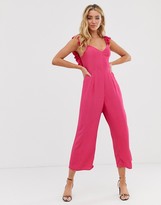 Thumbnail for your product : ASOS DESIGN jumpsuit with frill strap and tie back