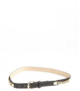 Thumbnail for your product : Fashion Focus black polished ostrich embossed leather chainlink belt