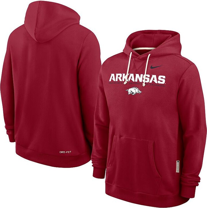 Men's Nike Cardinal Arkansas Razorbacks 2025 Sideline Performance Pullover Hoodie