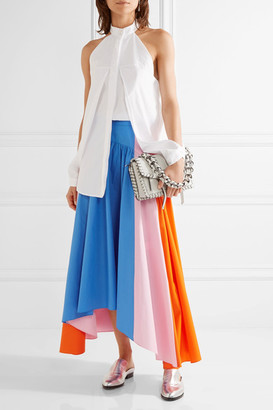 Peter Pilotto Asymmetric Cotton-poplin Skirt - Bright blue