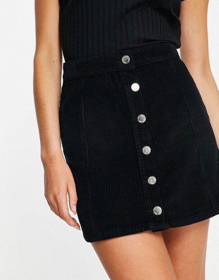 Miss Selfridge cord mini skirt in black - ShopStyle