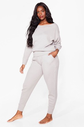 Nasty Gal Womens Plus Size Knit jumper and Jogger Set