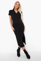 Thumbnail for your product : boohoo Maternity Side Split Rib Midaxi Skirt