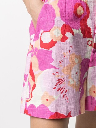 La DoubleJ Floral Print High-Waisted Shorts