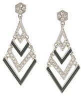 Thumbnail for your product : Carolee Deco Nights Silver-Tone & Crystal Geo Drop Earrings