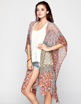 Thumbnail for your product : PATRONS OF PEACE Scarf Print Womens Long Kimono