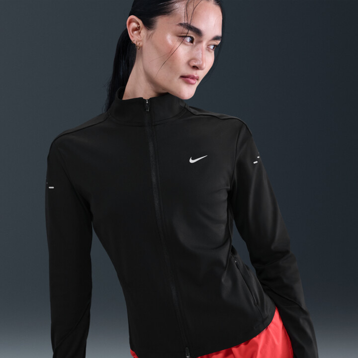 Nike Women's Swift Dri-FIT Full-Zip Mid-Layer Running Top in Black | IB1998-010