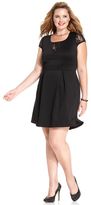 Thumbnail for your product : Love Squared Plus Size Cap-Sleeve Illusion A-Line Dress
