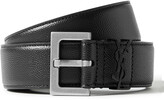 Thumbnail for your product : Saint Laurent 3cm Pebble-Grain Leather Belt