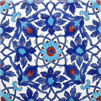 Casablanca Market Mediterranean 8" x 8" Ceramic Decorative Tile in Blue