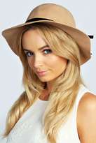 Thumbnail for your product : boohoo Victoria Small Floppy Hat With Velvet Trim