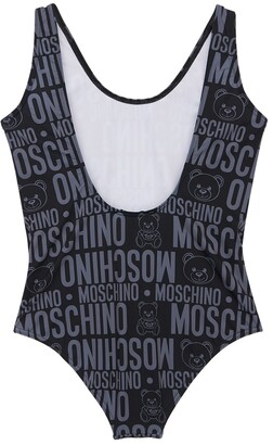 Moschino All Over Logo Print One Piece Swimsuit
