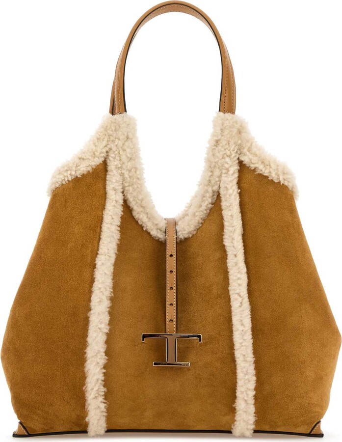 Tod's Ochre Suede Shopping Bag