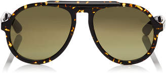 Jimmy Choo RON Brown Gold Mirror Aviator Sunglasses with Havana Violet