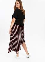 Thumbnail for your product : Evans Black Striped Asymmetric Skirt